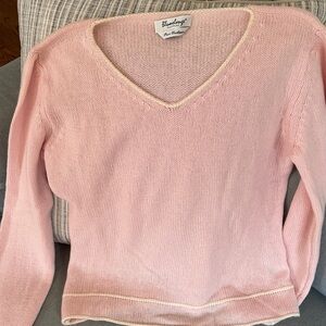 Blumelange Cashmere Pink V-Neck Sweater